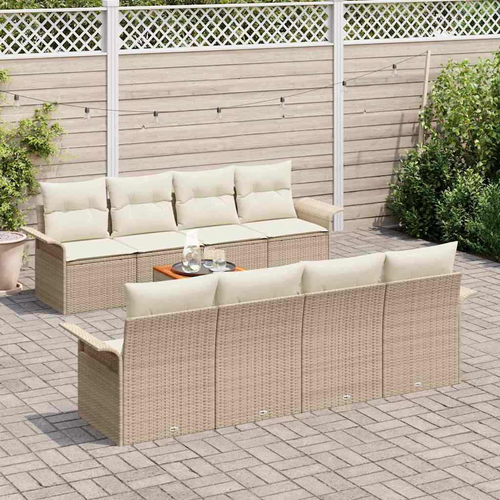 Garten-Sofa-Set 7 pcs Beige und Creme 55 x 55 x 37 cm